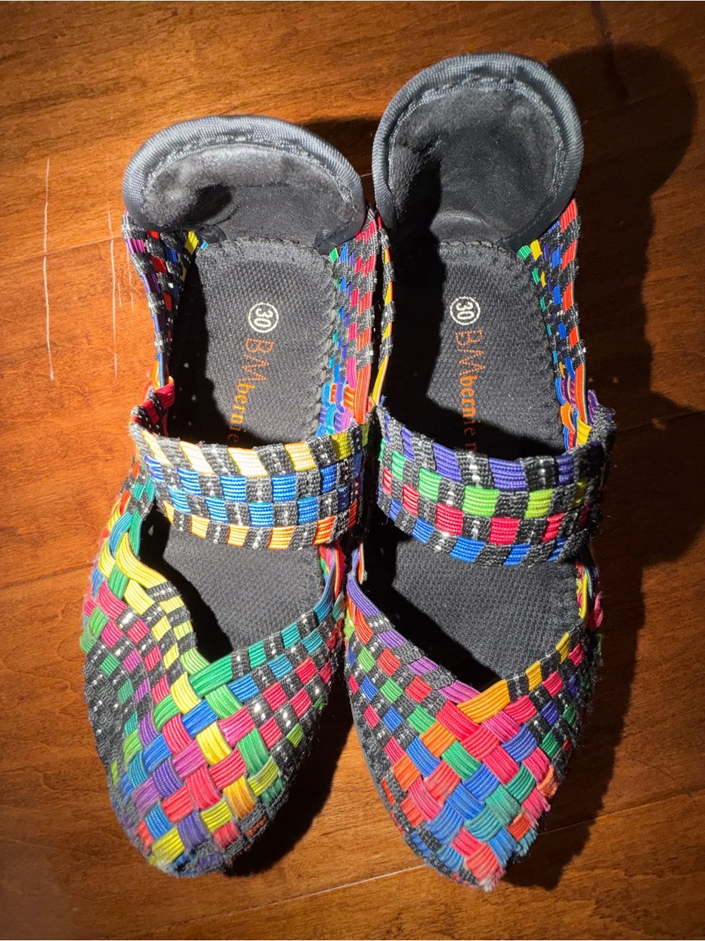 Bernie Mey Girls Multicolor Woven Mary Jane Sandals. Size 30 (12.5-13)